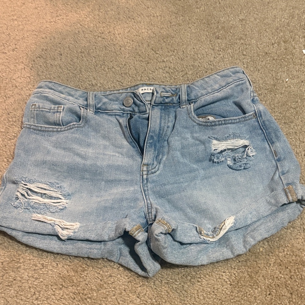 PacSun Light Blue Ripped Jean Shorts